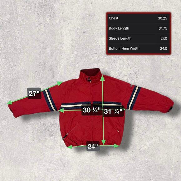 ★ Abercrombie & Fitch Vintage (80’s) Red Striped Windbreaker Jacket ★ - Picture 6 of 7